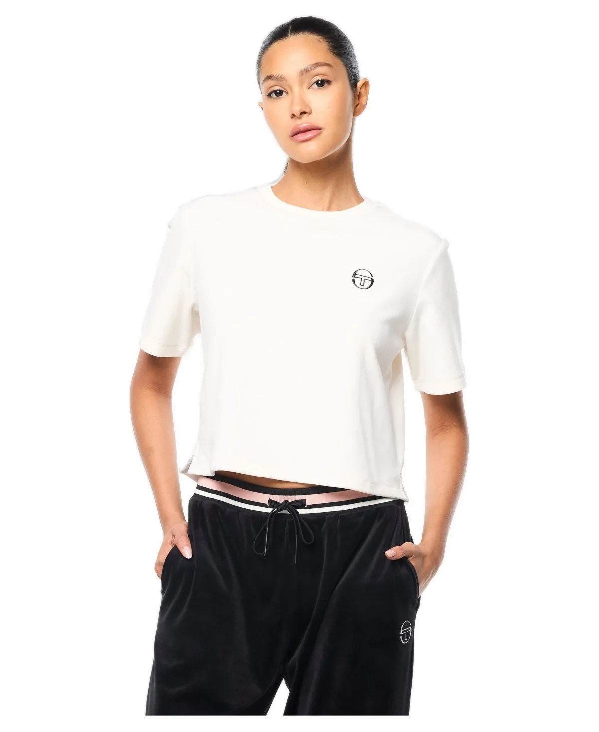 Adele Velour Crewneck T-Shirt by Sergio Tacchini