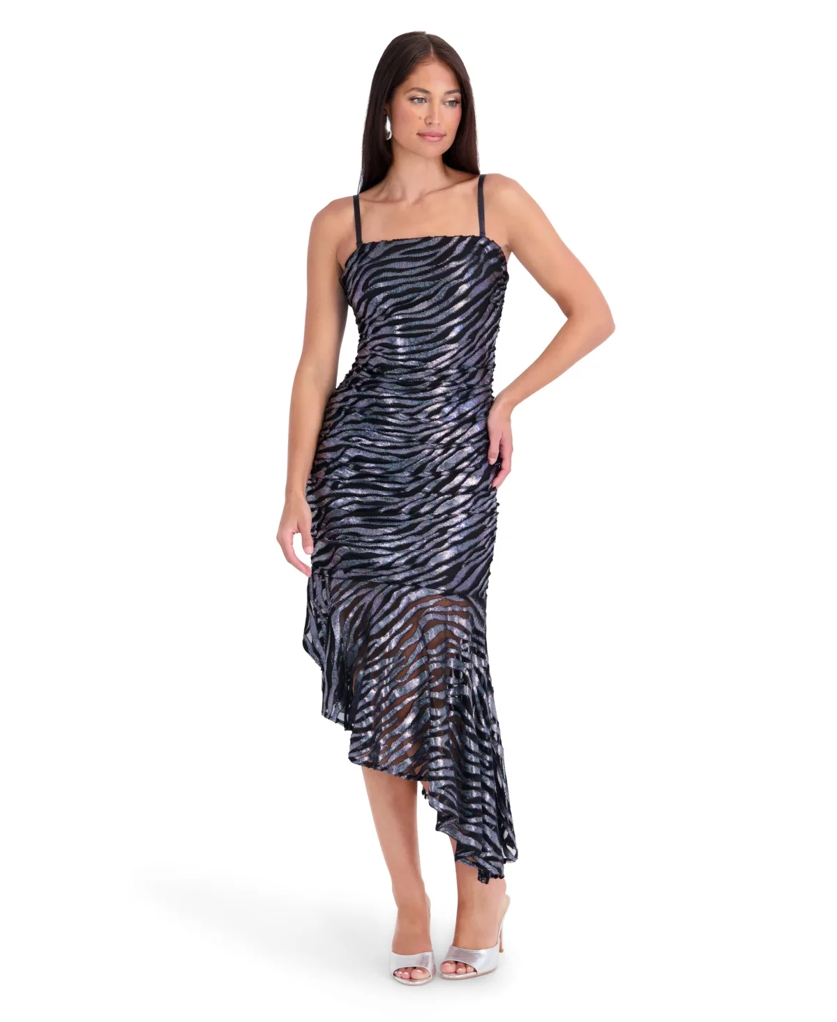 Metallic Burnout Midi Dress by Siena