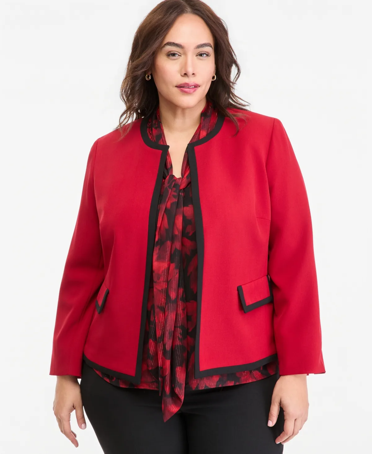 Colorblock Collarless Blazer by Kasper