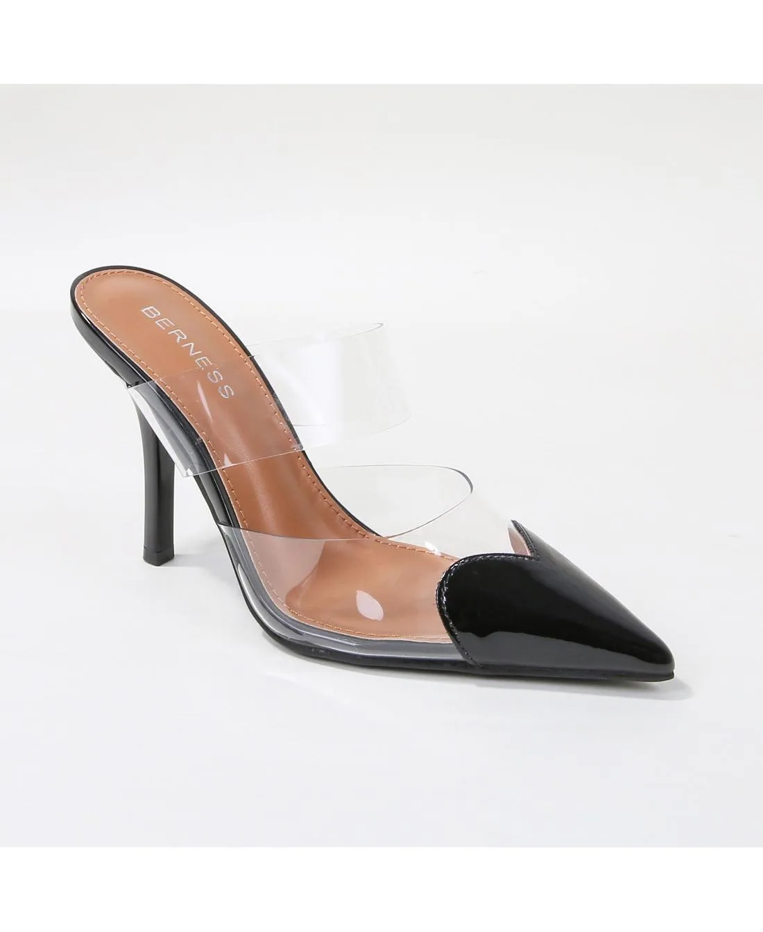 Canice Heart Tipped Clear Mules by Berness
