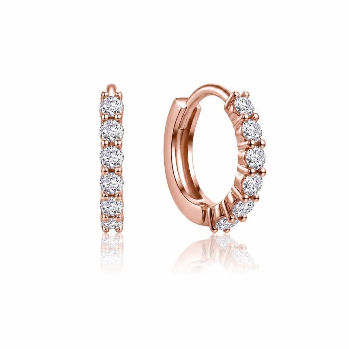 Elegant Extra Mini Huggie Hoop Earrings in White Gold Plated or 14K Gold Plated by Rachel Glauber