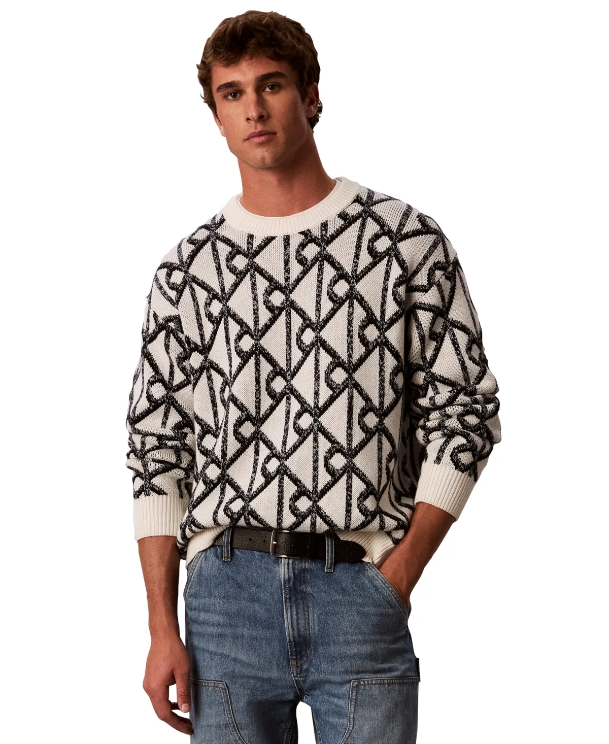 Merino Blend Classic-Fit Crewneck Pullover Sweater