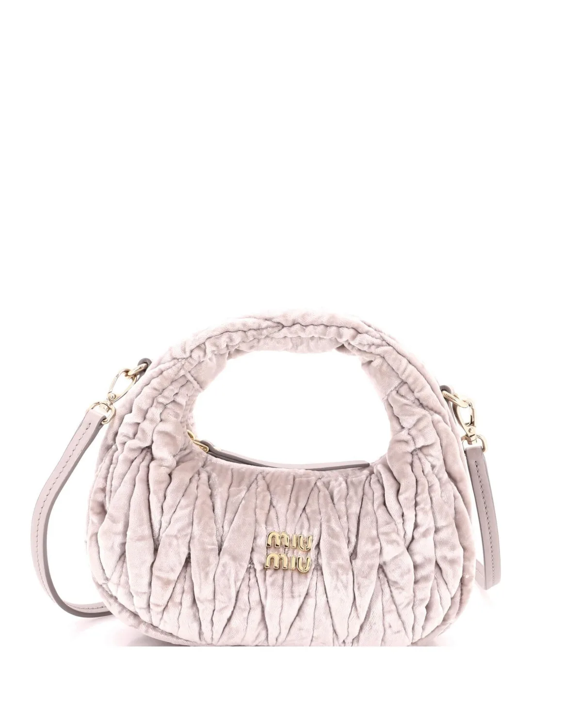 Pre-Owned Mini Wander Hobo Matelasse Velvet by Miu Miu
