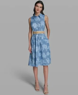 Sleeveless Collared Burnout Dress by Karl Lagerfeld