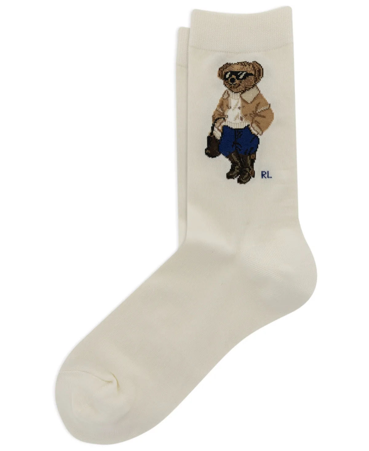 Polo Bear Ribbed-Cuff Knit Crew Socks by Polo Ralph Lauren