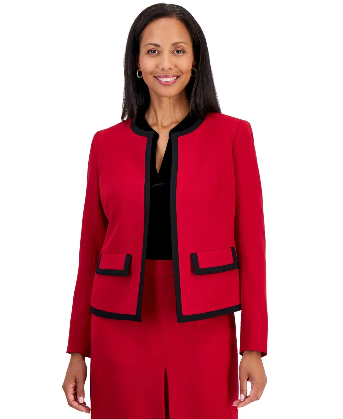Colorblock Long-Sleeve Open-Front Jacket by Kasper