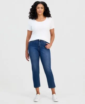 Mid Rise Straight Leg Ankle Jeans by Style & Co