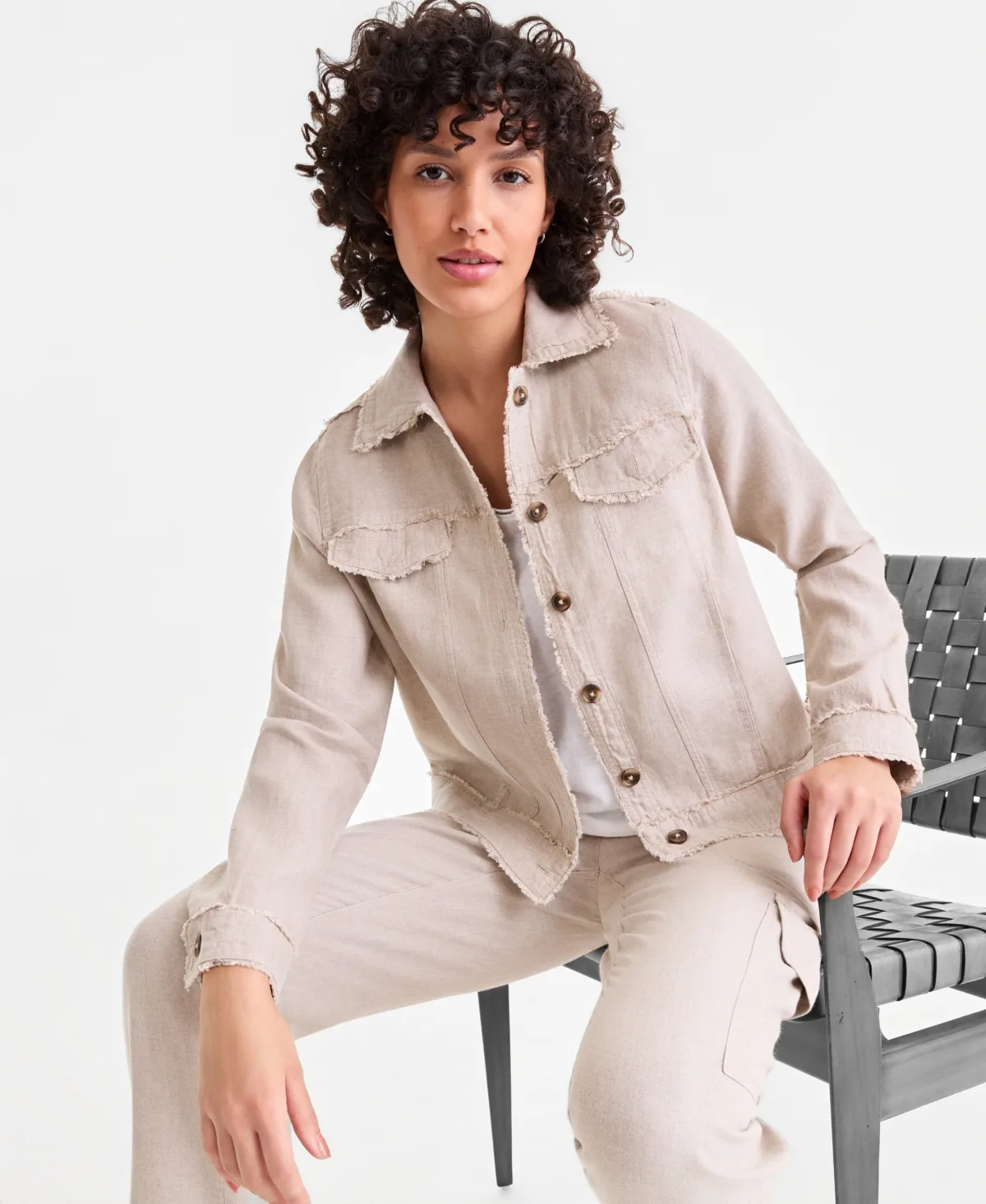 100% Linen Jacket by Charter Club