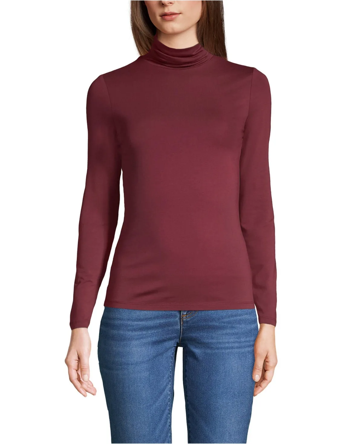 Lightweight Jersey Long Sleeve Turtleneck by Lands' End