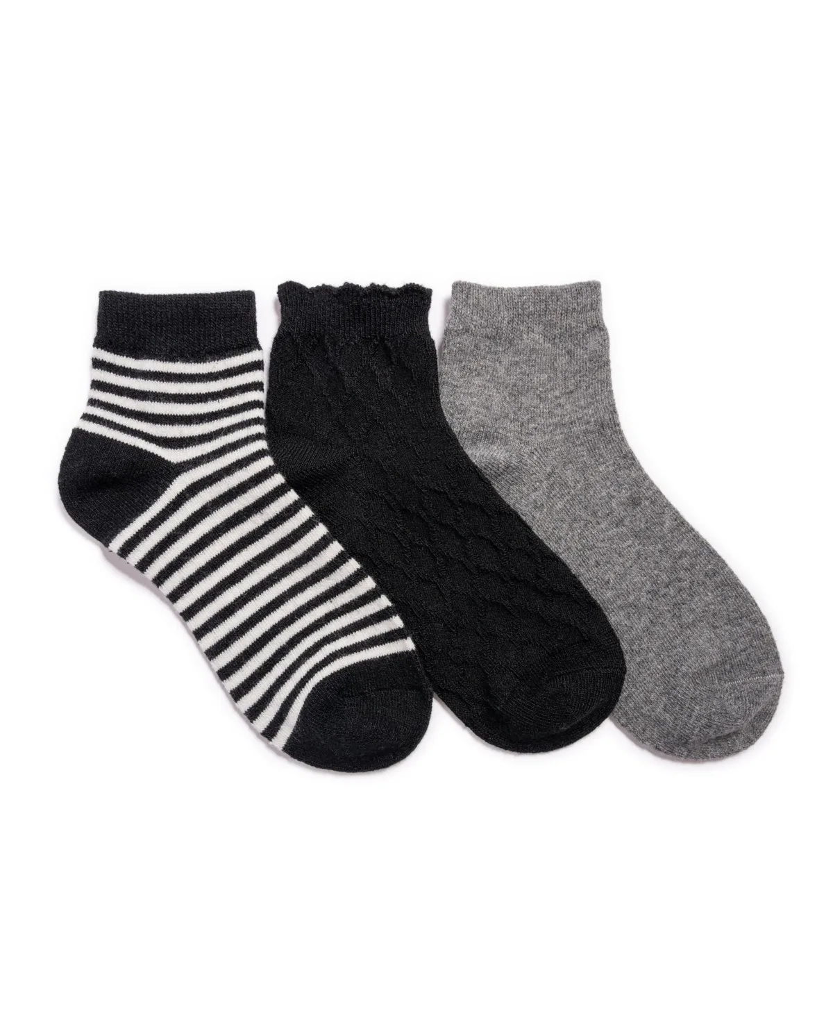 3 Pair Pack Mini Crew Wool Blend Socks by MUK LUKS