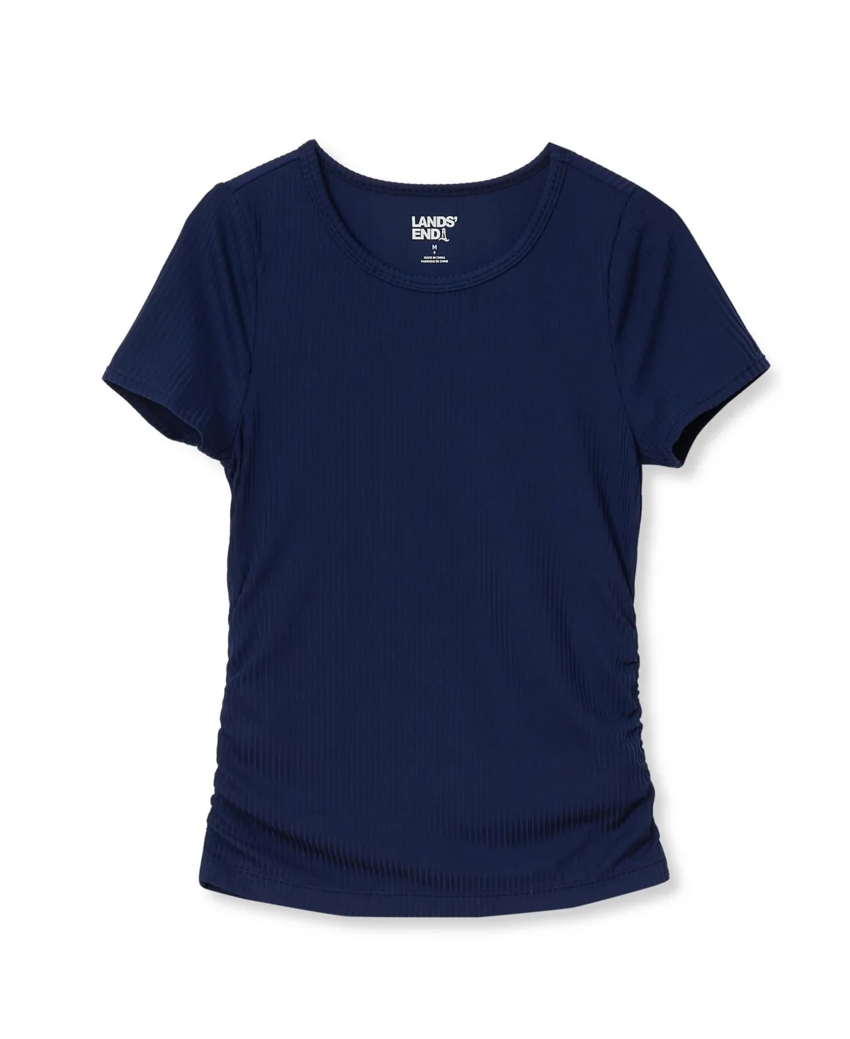 Active Ribbed Short-Sleeve T-Shirt by Lands' End