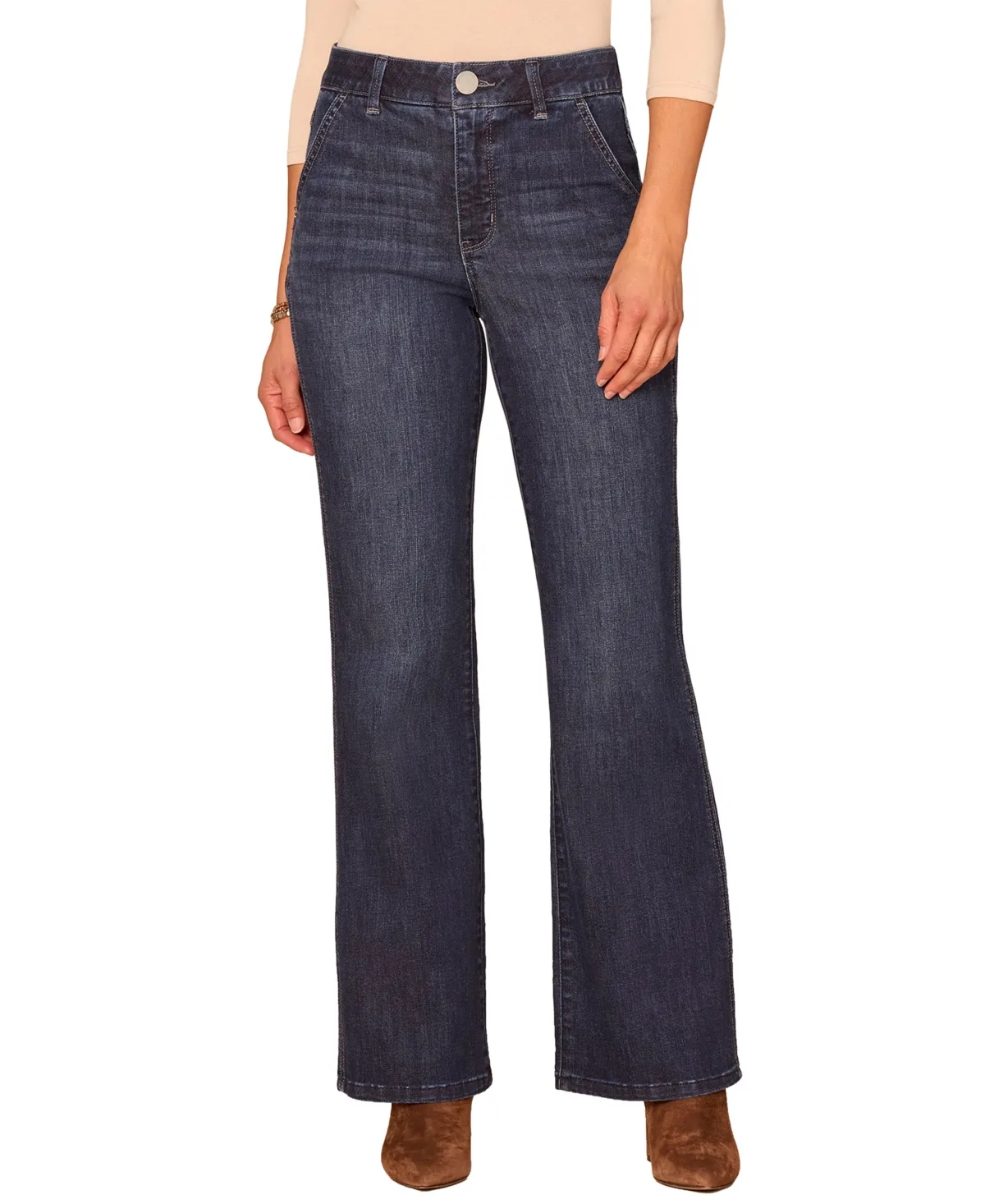 Ab Solution Trouser Detail High-Rise Stretch Bootcut Jeans