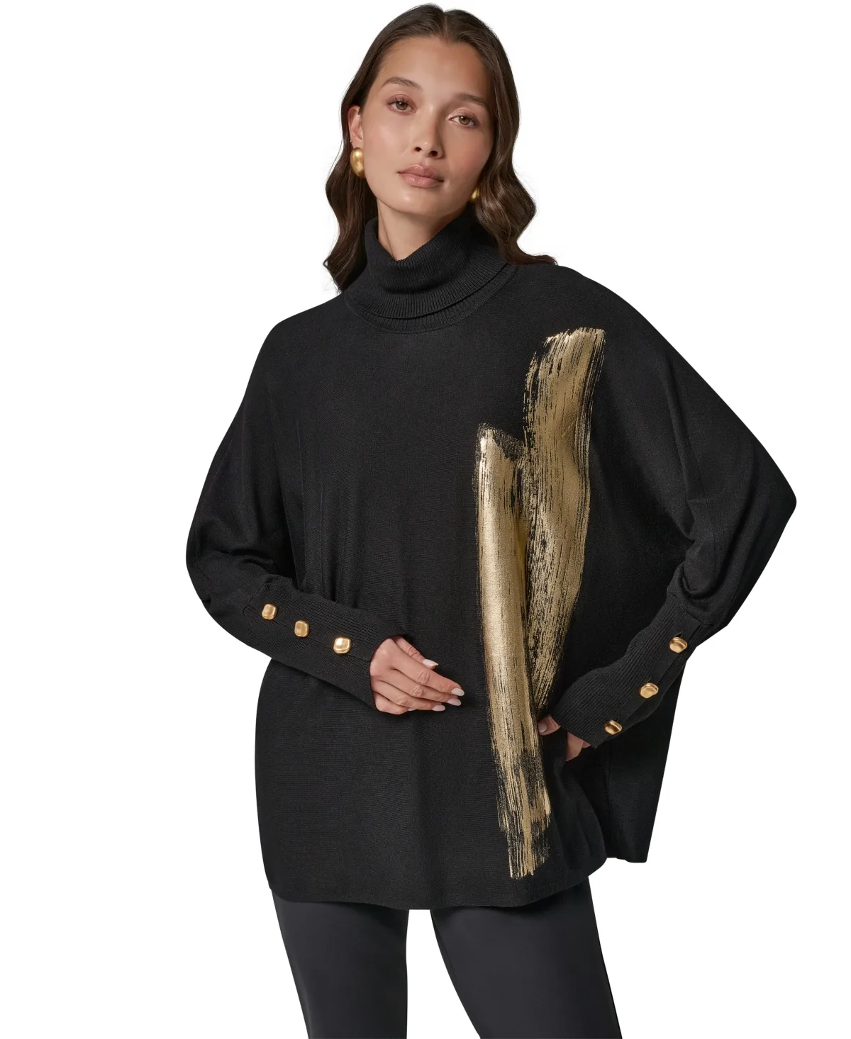 Oversized Turtleneck Poncho by Donna Karan New York