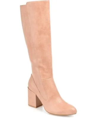 Tavia Block Heel Knee High Boots Regular Wide Calf Extra Wide Calf by Journee Collection