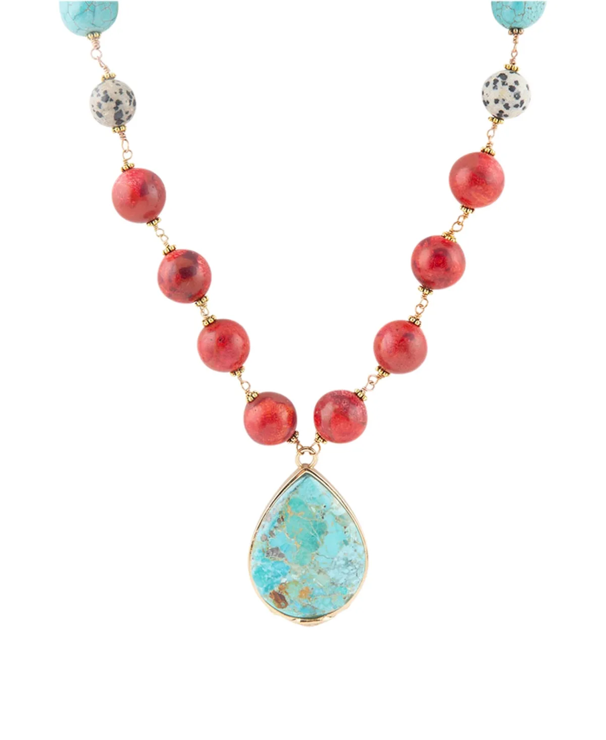 Multi-Stone Pendant Necklace by Barse