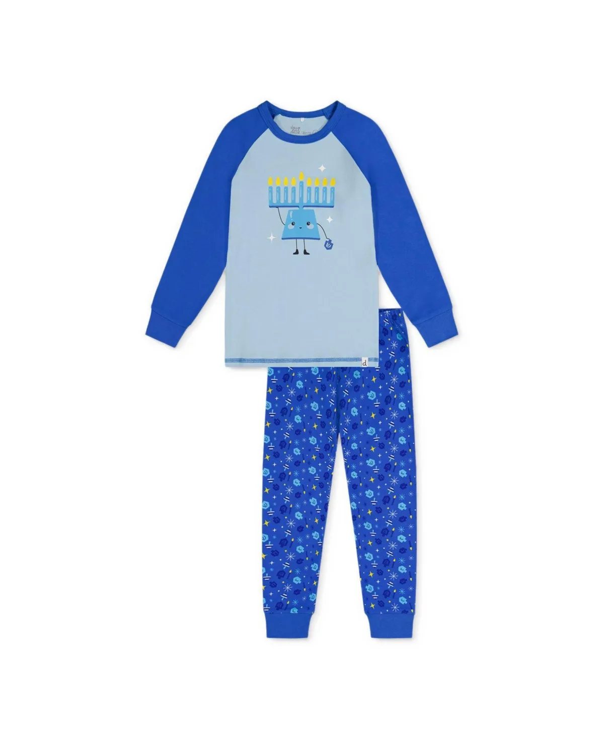 Cotton Two Piece Pajama Set Hanukkah Print by Deux Par Deux