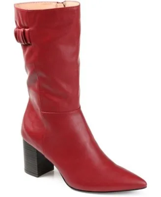 Wilo Block Heel Dress Boots Regular Wide Calf by Journee Collection