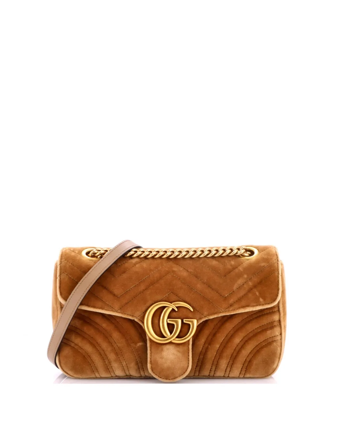 Pre-Owned Gucci GG Marmont Small Velvet Shoulder Bag by Gucci