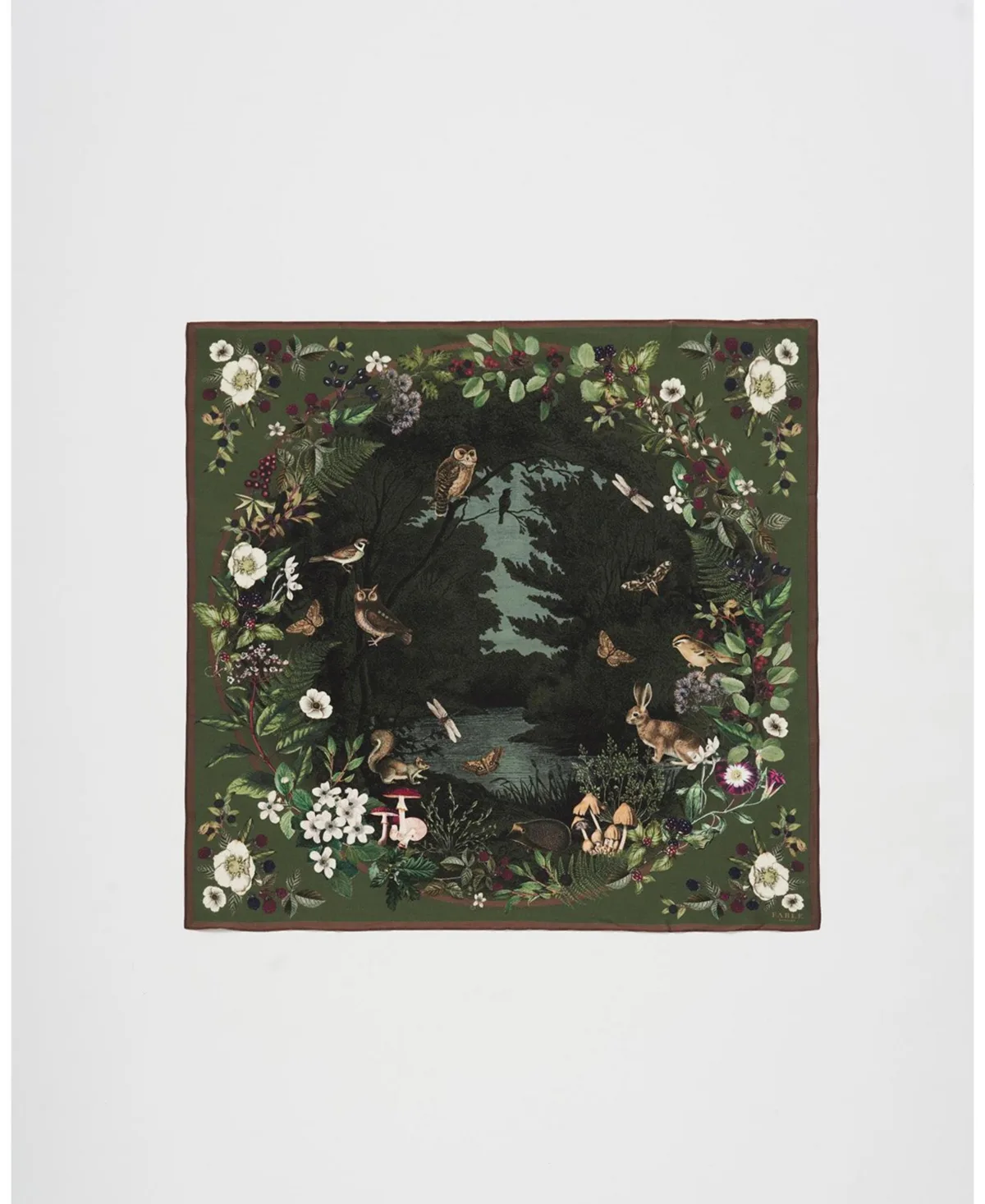 Fable England Orla Narrative Medium Square Scarf by Fable England