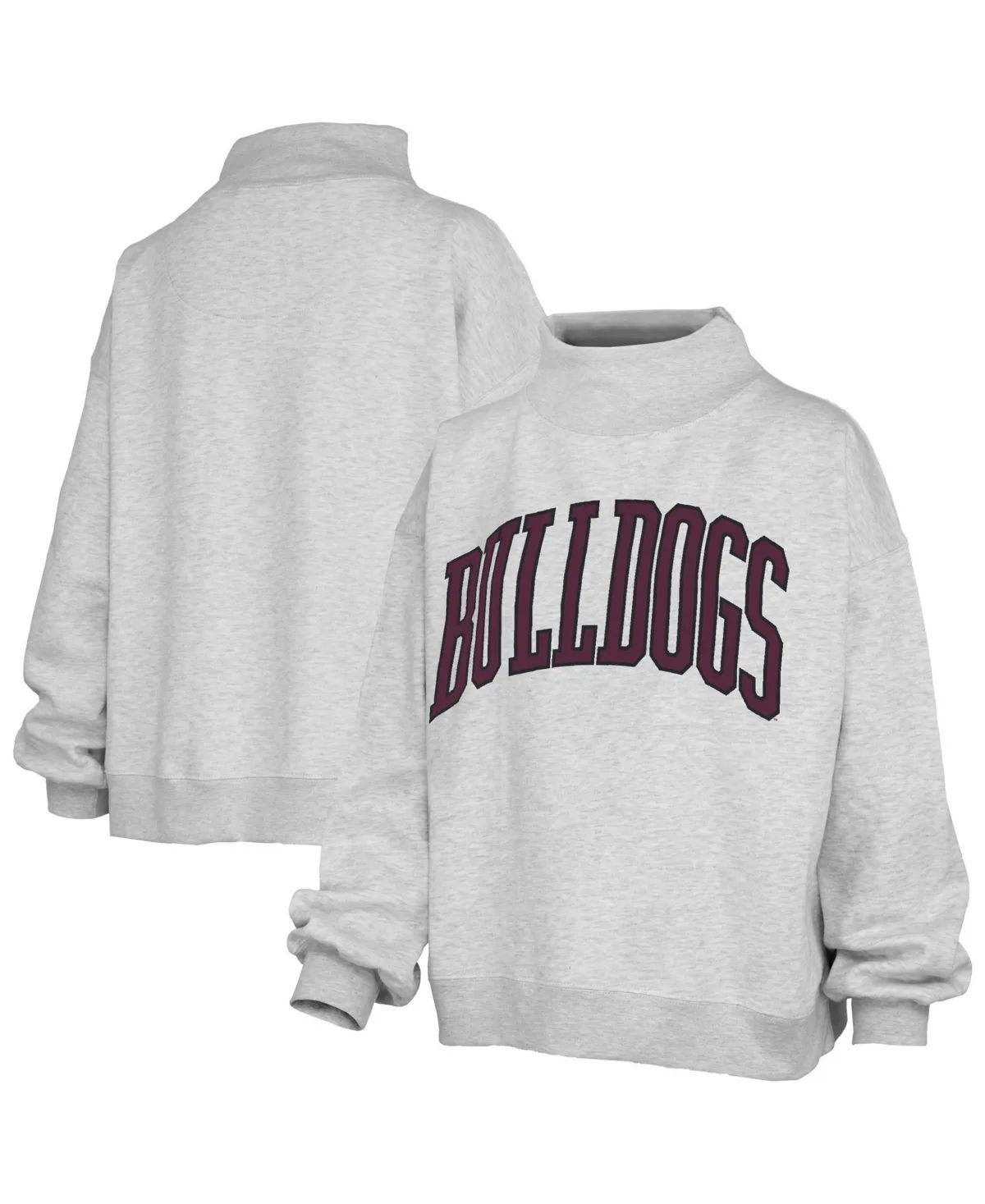 Pressbox Nelson Mississippi State Bulldogs Oversized Fleece-Lined Mock Neck Sweatshirt by Pressbox