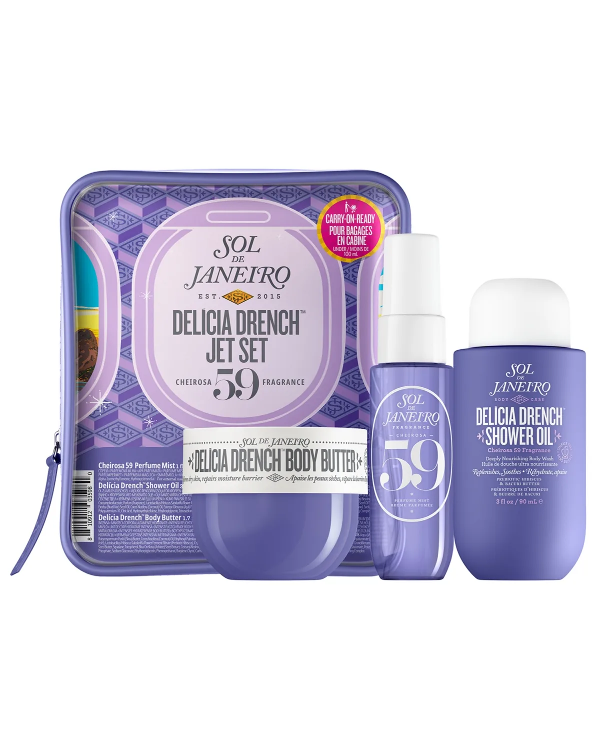 Sol De Janeiro 3-Piece Delicia Drench Jet Set by Sol De Janeiro