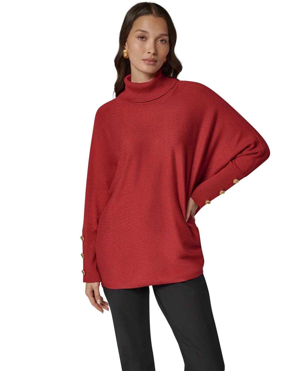 Donna Karan New York Long-Sleeve Turtleneck Poncho Sweater by Donna Karan New York