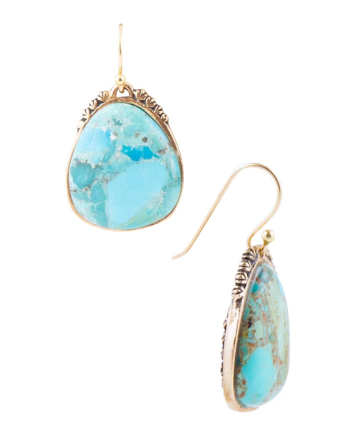 Genuine Turquoise Agave Statement Chandelier Drop Earrings by Barse