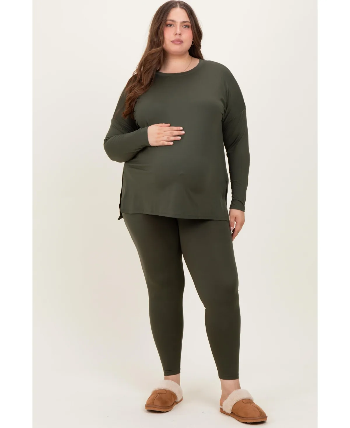 Brushed Knit Oversized Top and Legging Set by PinkBlush