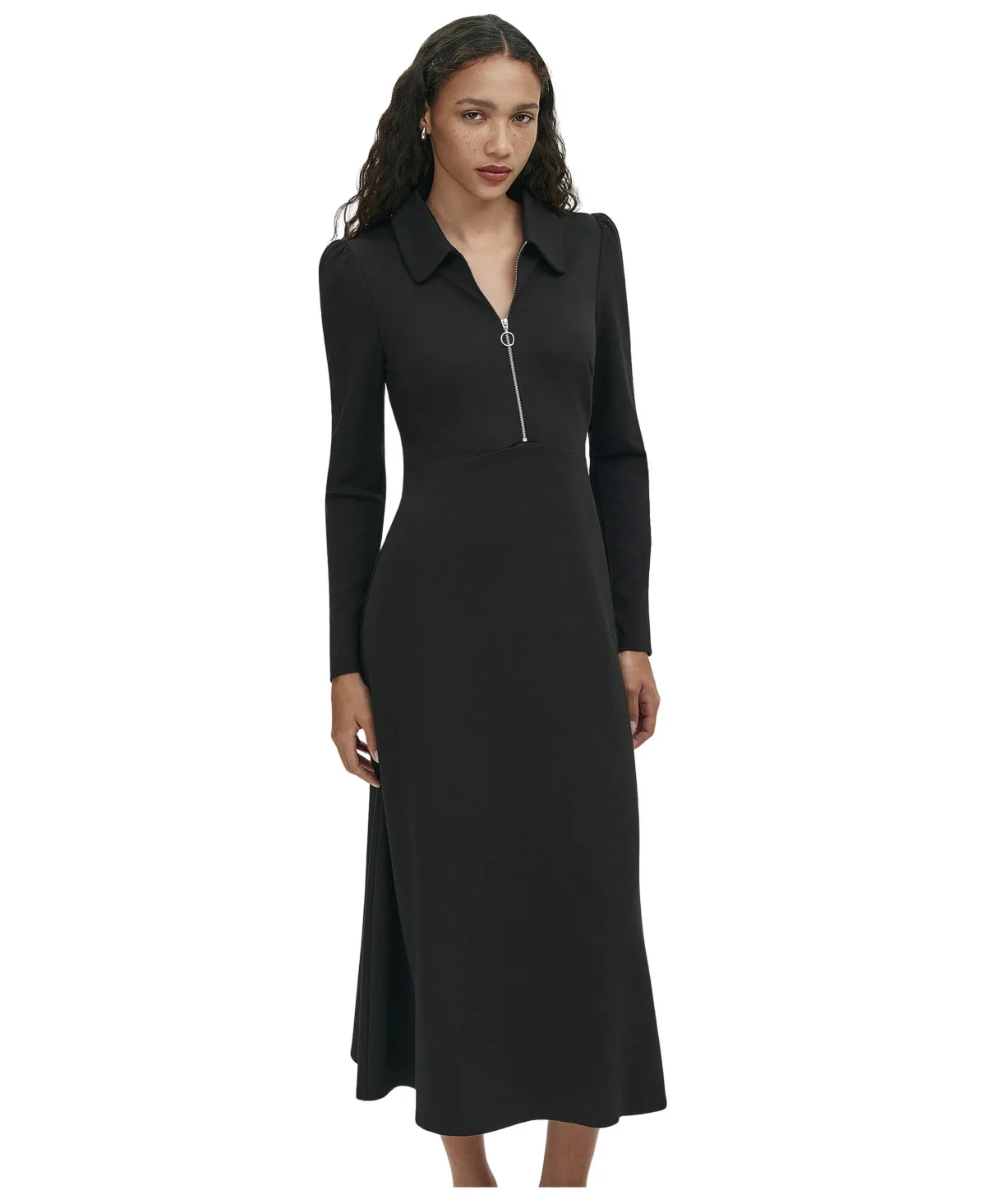 Elvira Ponte Zip Front Midi Dress by Finery London