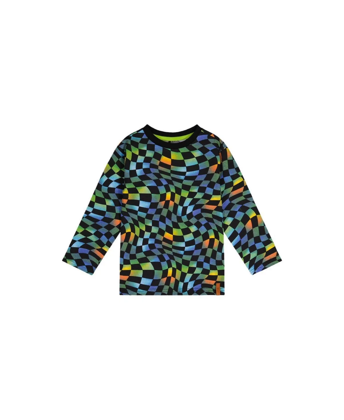 Cotton Long Sleeve T-Shirt Checkered Print by Deux Par Deux