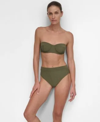 Textured Molded Balconette Bikini Top High Waist Bottoms by DKNY