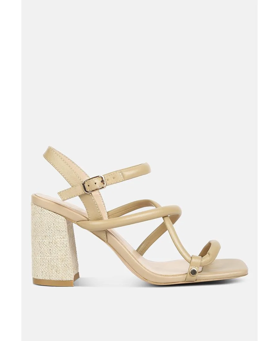 Artha Open Square Toe Block Heel Sandals by Rag & Co