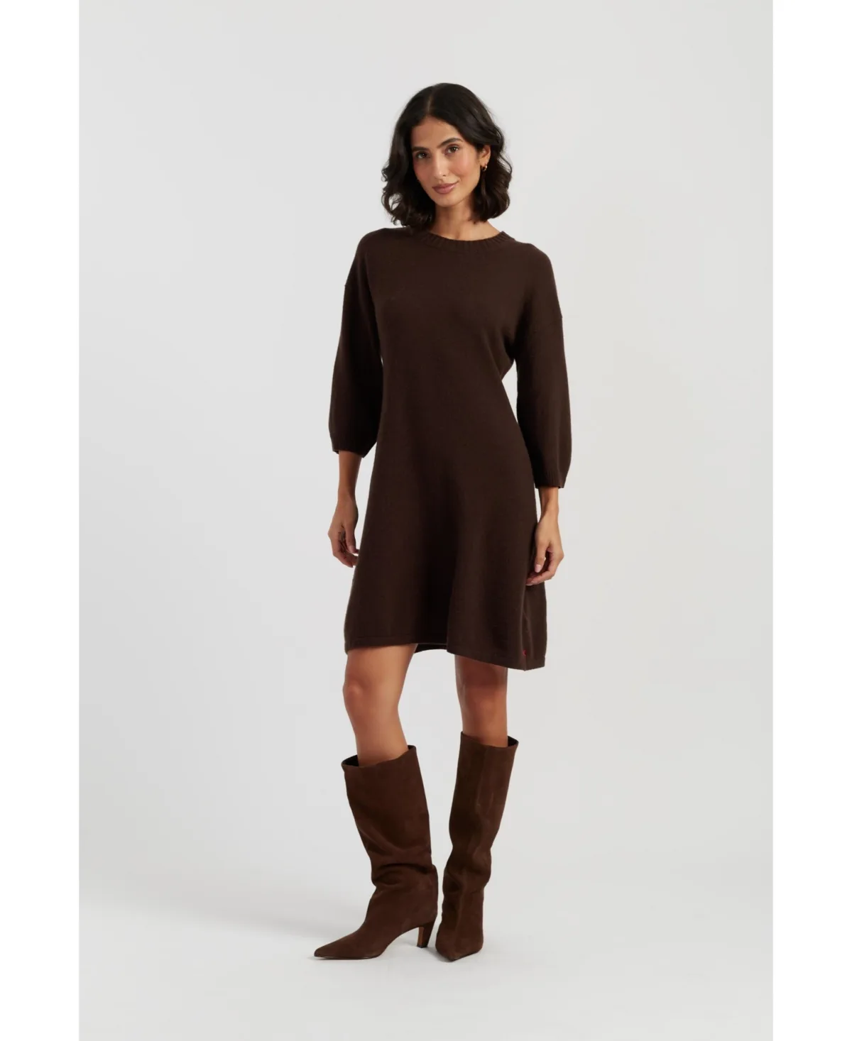 Chinti & Parker Wool-Cashmere Wide-Sleeve Dress