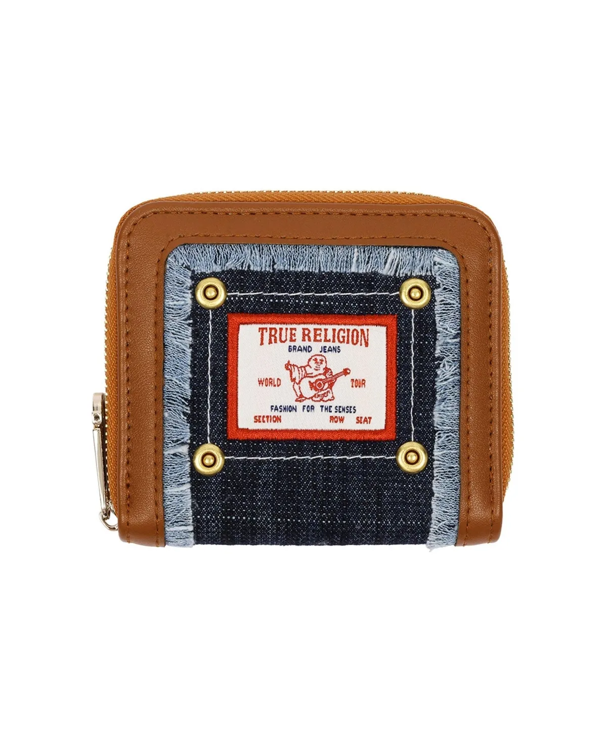 Frayed Edge Zip Around Small Wallet by True Religion