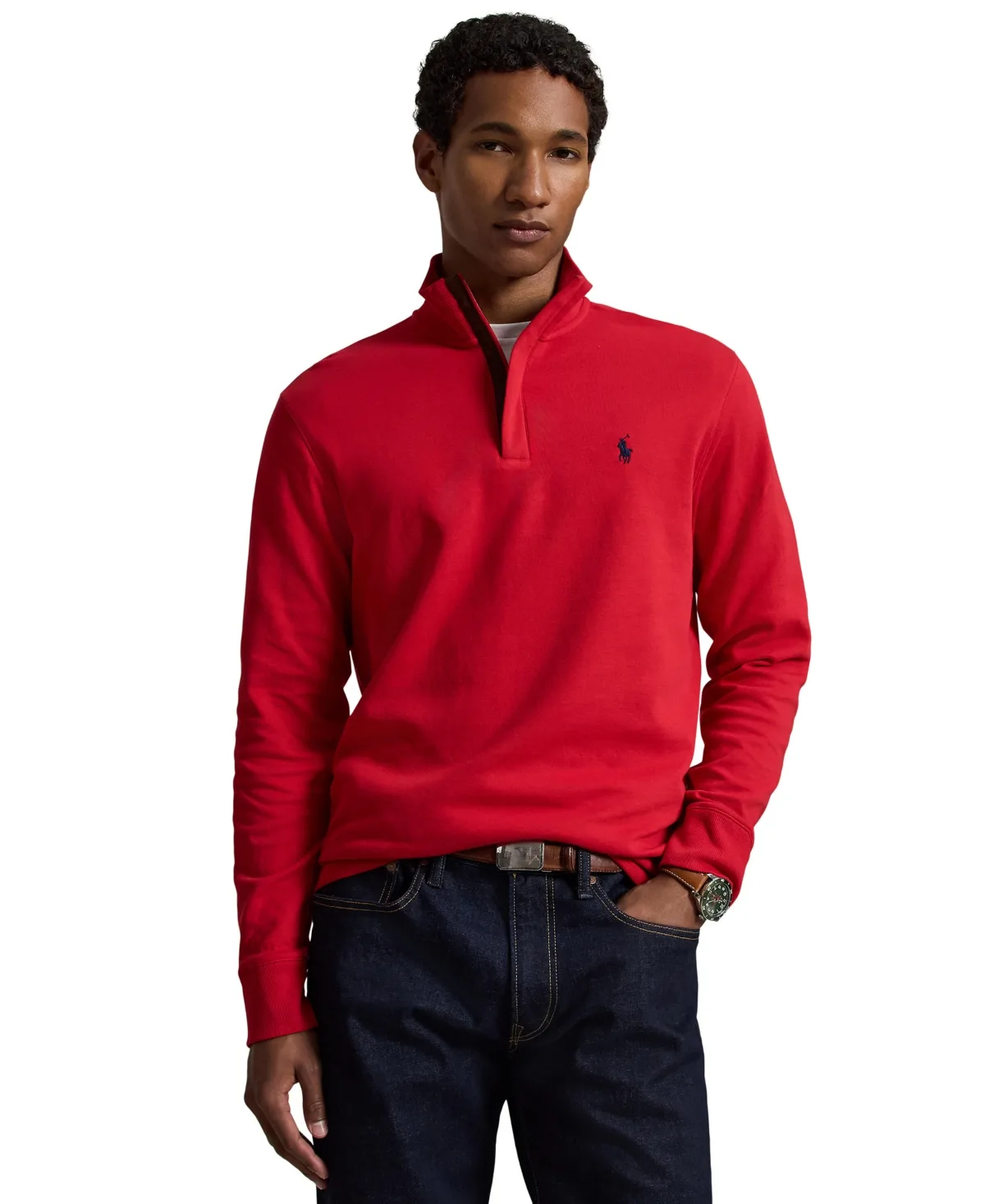 Luxury Jersey Quarter-Zip Pullover by Polo Ralph Lauren