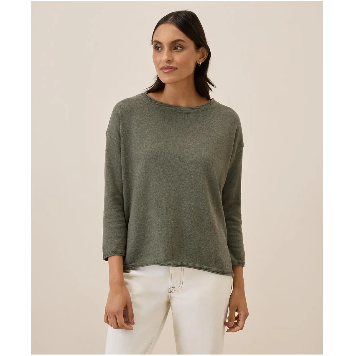 Organic Cotton Classic Fine Knit Wide Neck Sweater by Pact