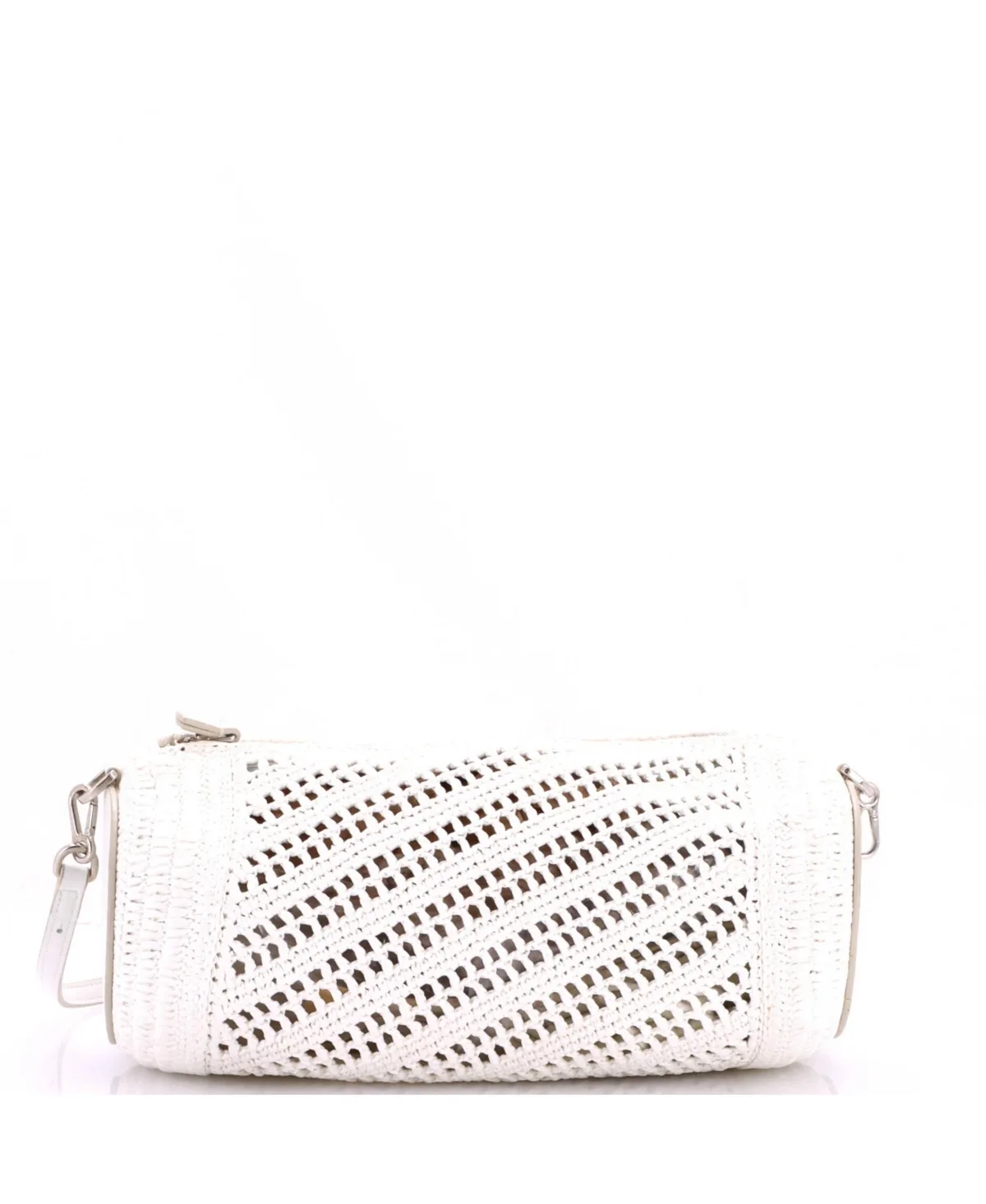 Paulas Ibiza Bracelet Pouch Raffia with Leather by LOEWE