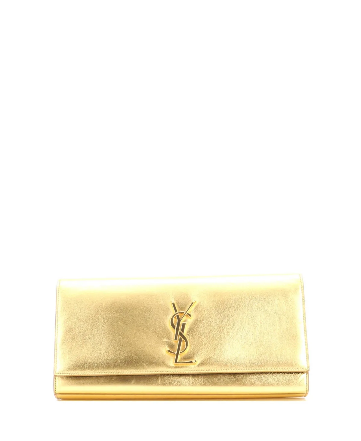 Long Classic Monogram Clutch Metallic Calfskin