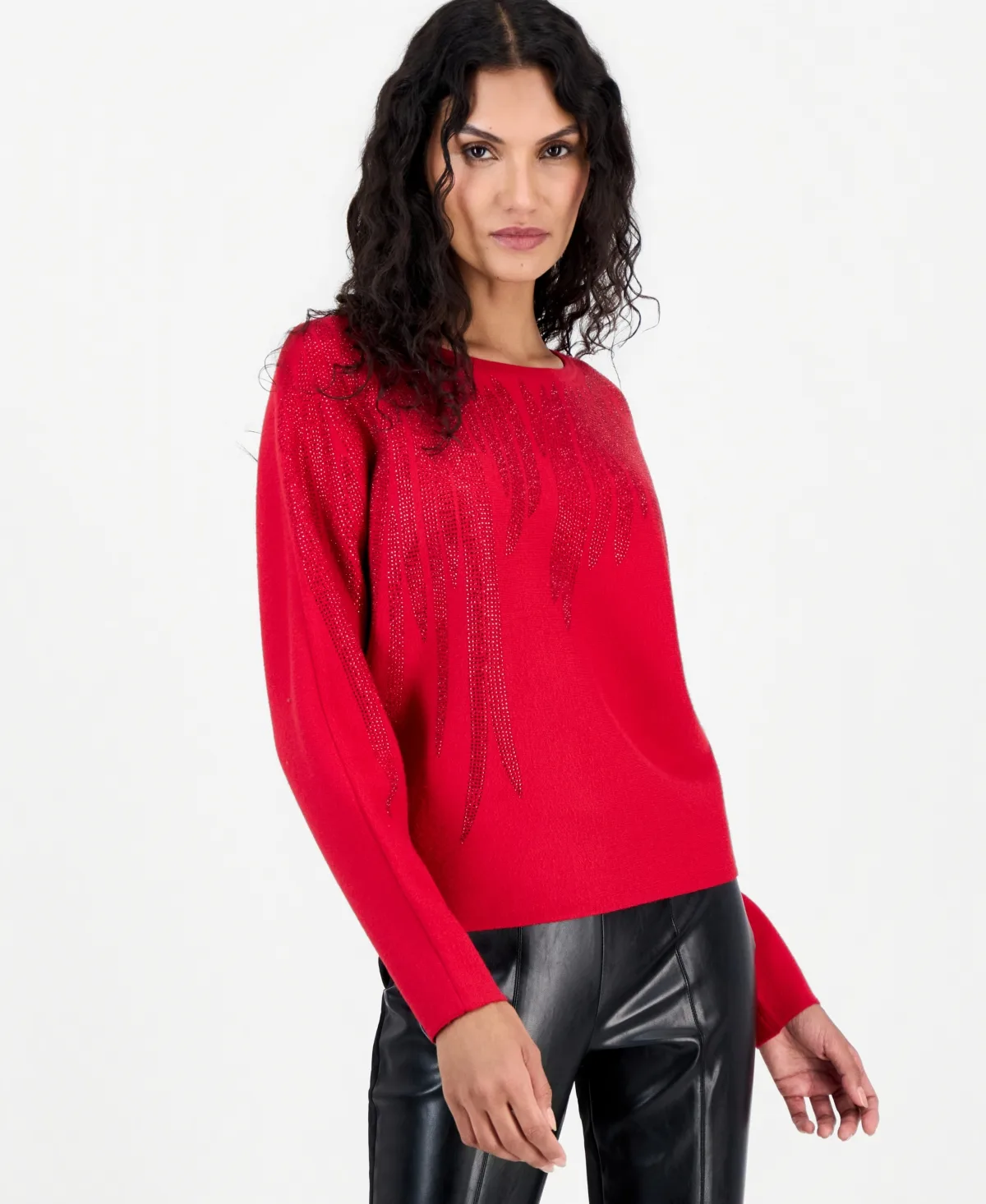 T Tahari Long-Sleeve Crewneck Dolman Sweater by Tahari