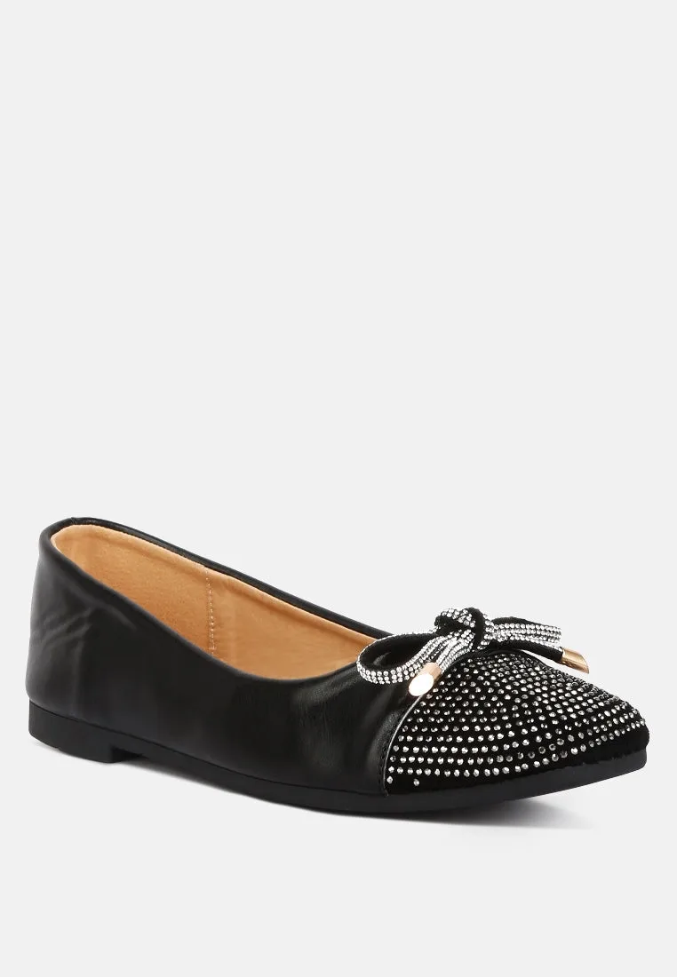 Aine Rhinestones Embellished Toe Cap Ballerinas by London Rag