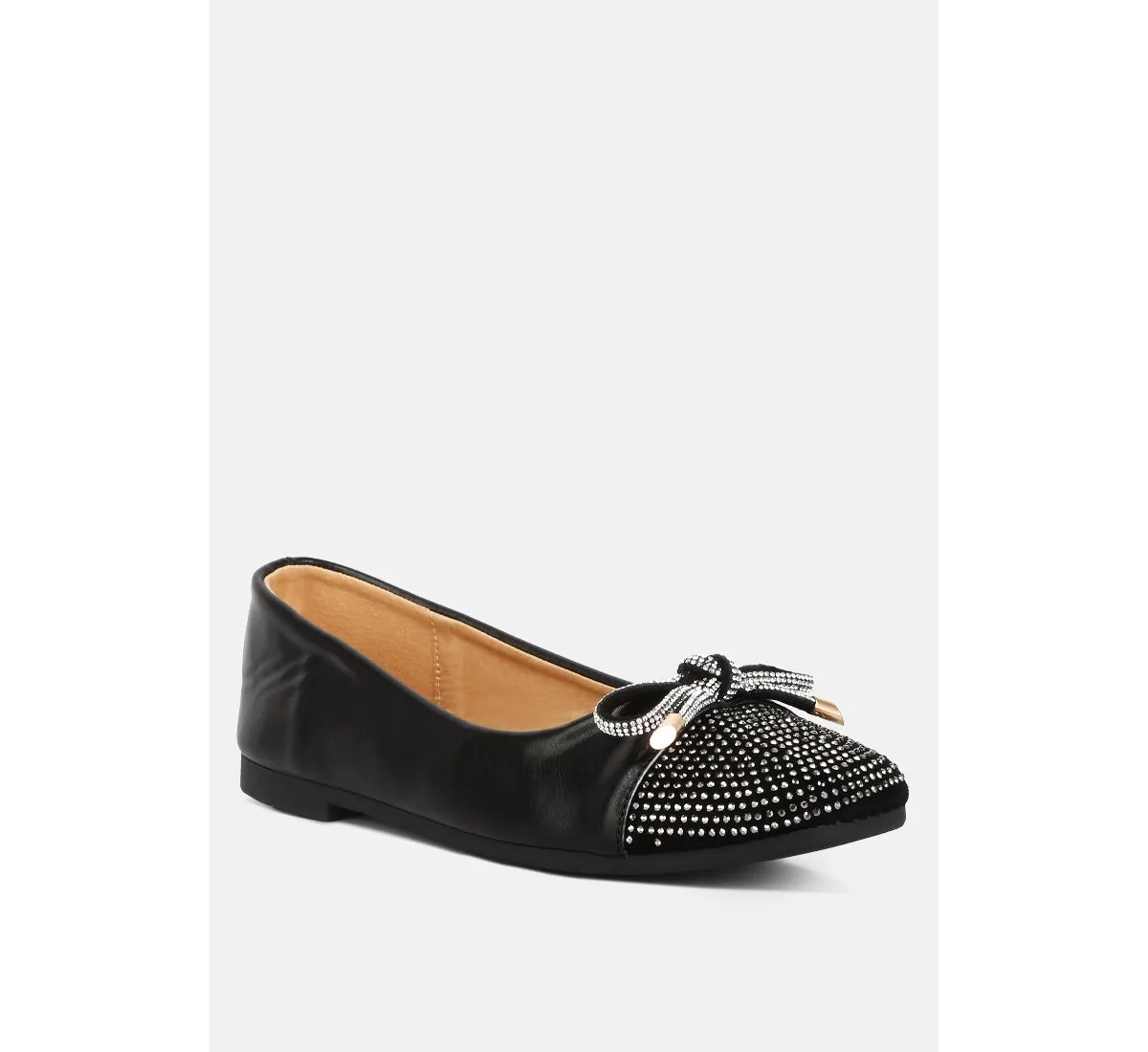 Aine Rhinestones Embellished Toe Cap Ballerinas by London Rag