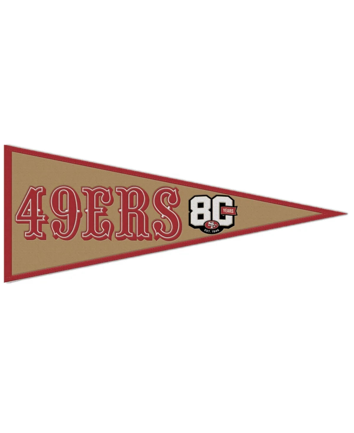 San Francisco 49ers 80th Anniversary 13 x 32 Wool Pennant by WinCraft