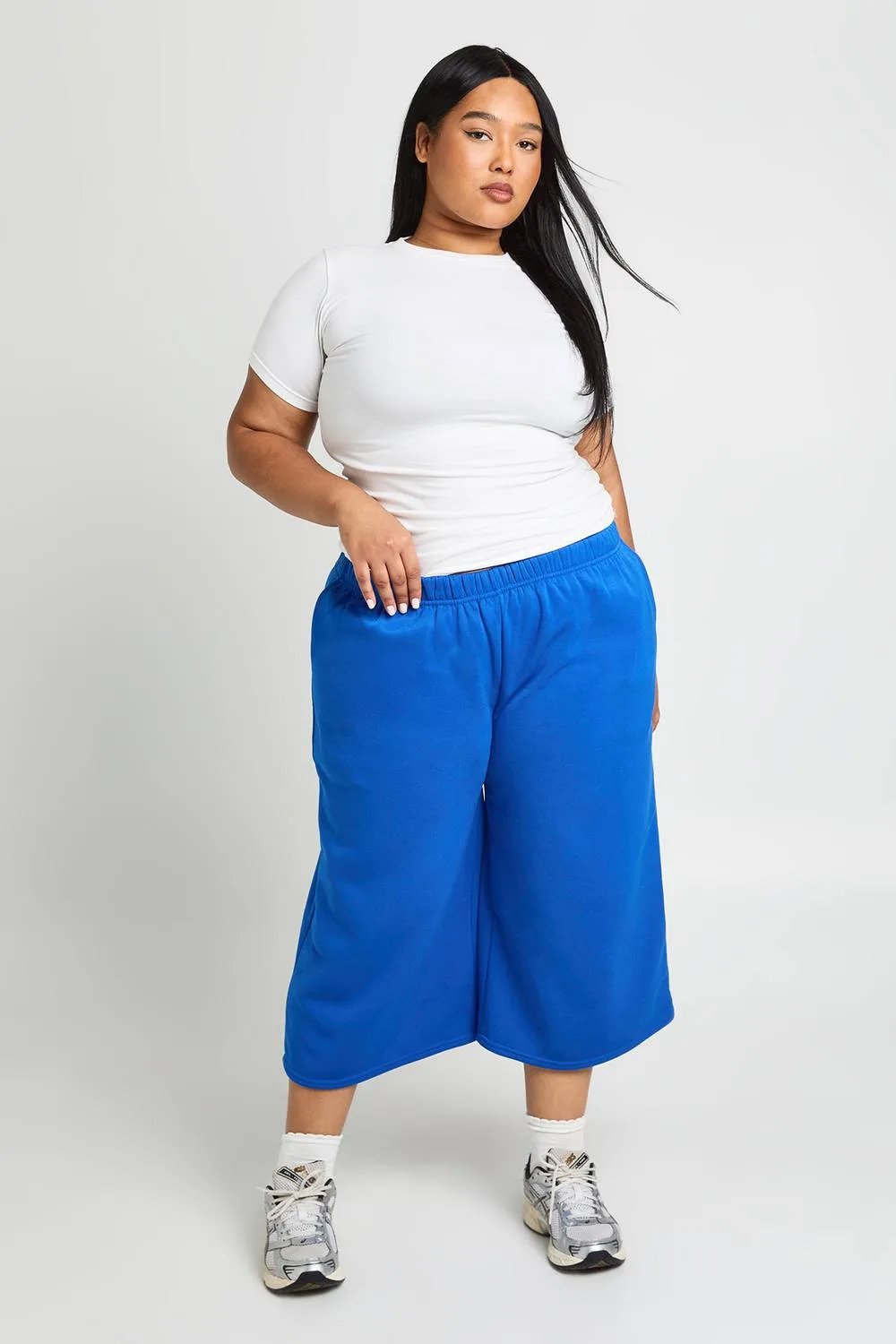 Plus Washed 3/4 Longline Jogger Jorts by boohoo