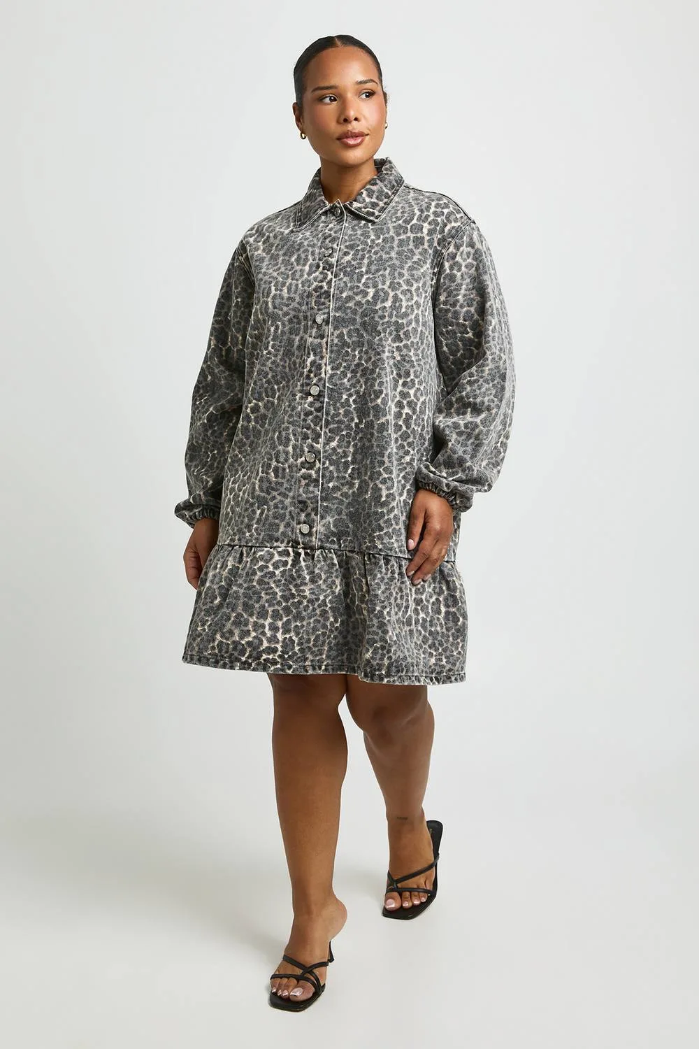 Dropped Hem Denim Dress by boohoo