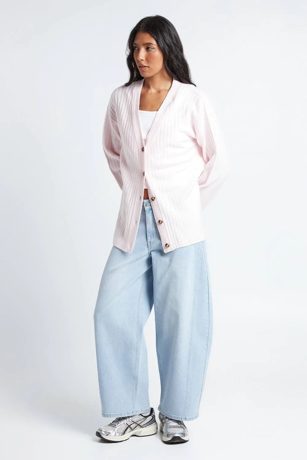 Rib Knit Boyfriend Cardigan by boohoo