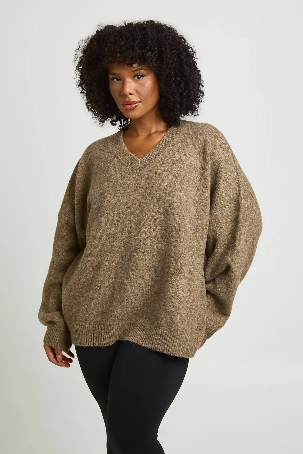 Super Soft V Neck Oversized Jumper by boohoo