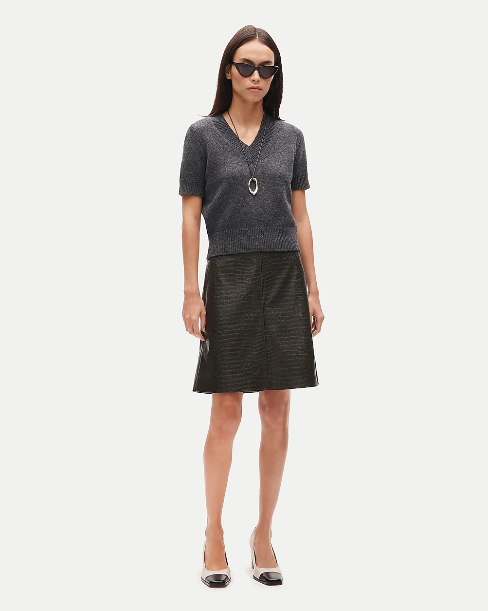 Fairfax Skirt in Faux Crocodile Leather by J.Crew