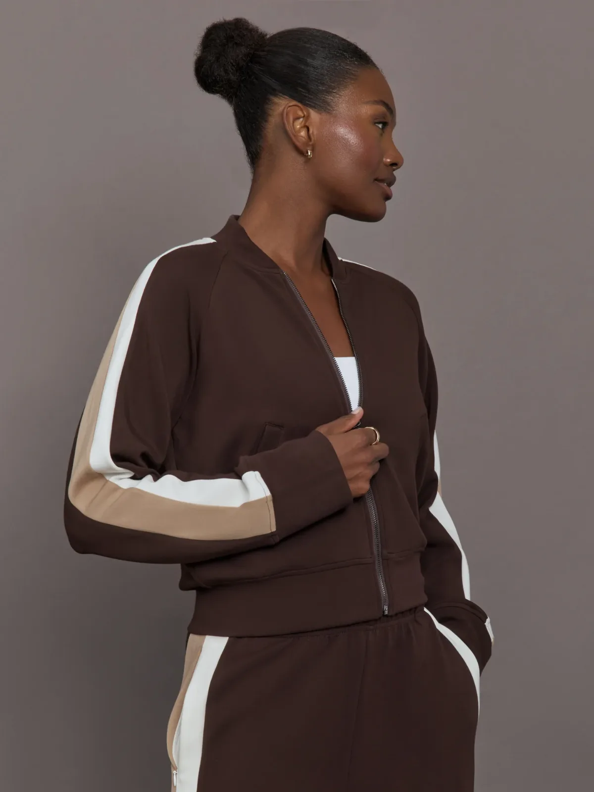 Bomber with Contrast Stripe in Scuba by Carbon38