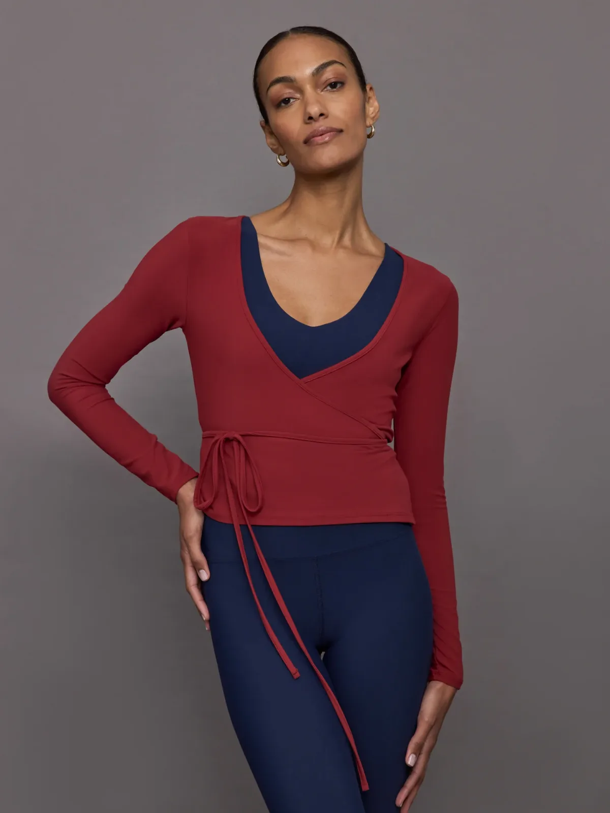 Long Sleeve Tie Top in Melt by Carbon38