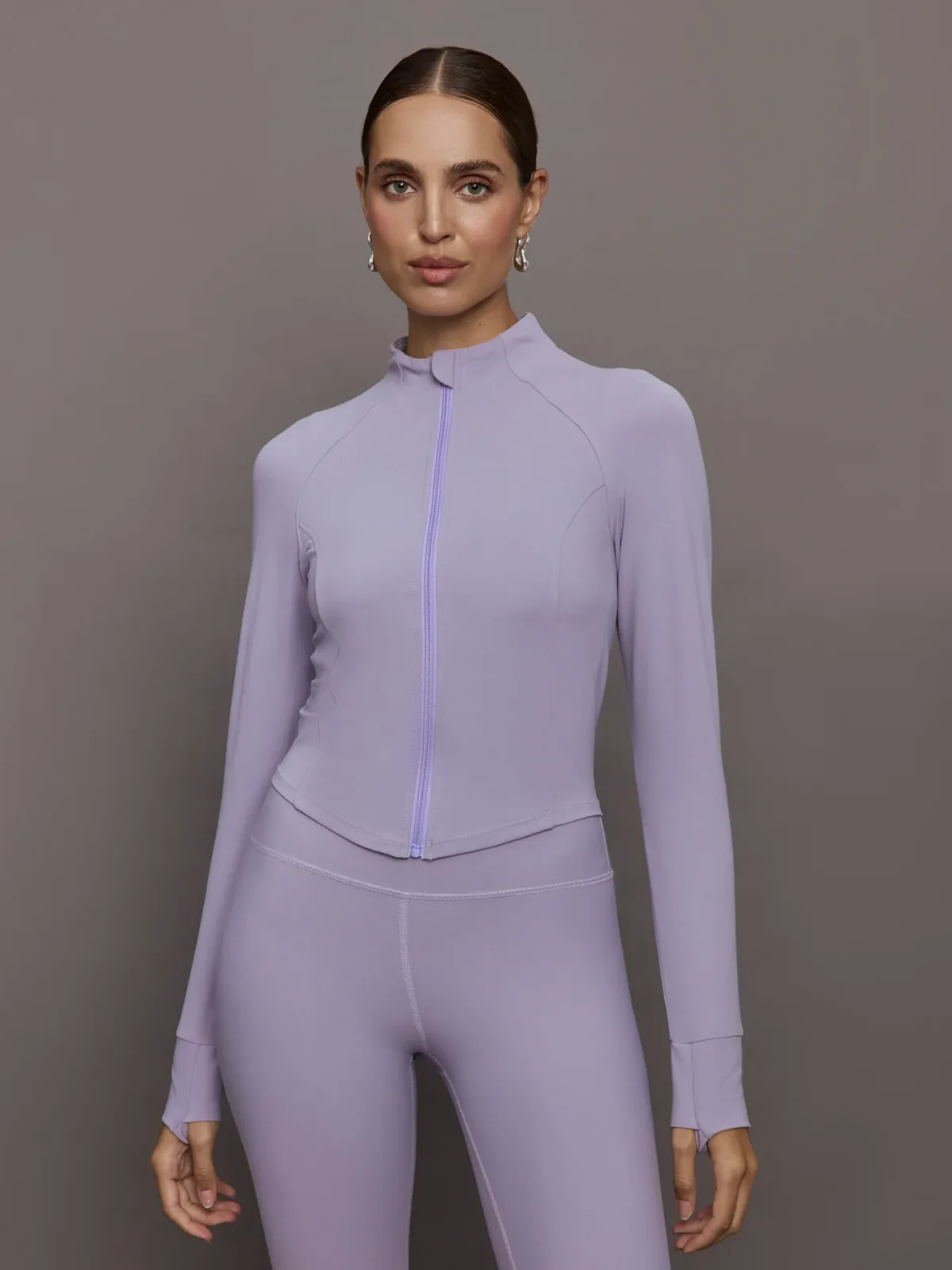 Mock Neck Corset Zip Top in Melt by Carbon38